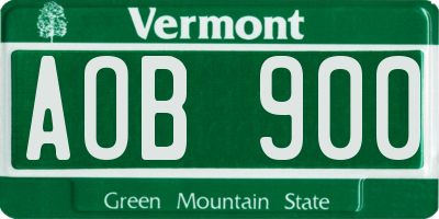 VT license plate AOB900