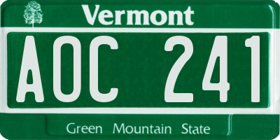 VT license plate AOC241