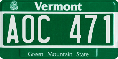 VT license plate AOC471