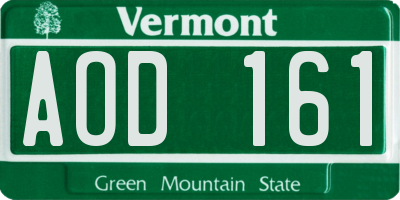 VT license plate AOD161