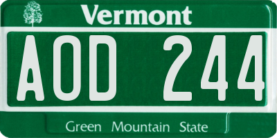 VT license plate AOD244