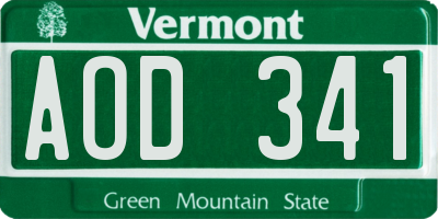 VT license plate AOD341