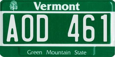 VT license plate AOD461