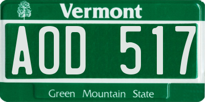VT license plate AOD517