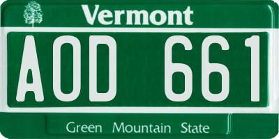 VT license plate AOD661