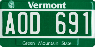 VT license plate AOD691