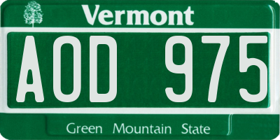 VT license plate AOD975