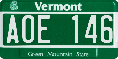 VT license plate AOE146