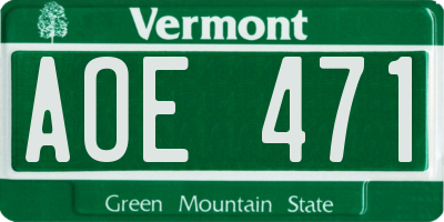 VT license plate AOE471