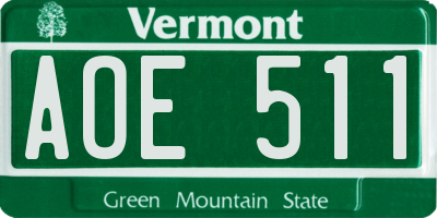 VT license plate AOE511