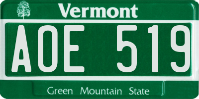 VT license plate AOE519