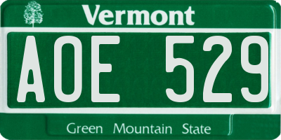 VT license plate AOE529