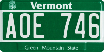 VT license plate AOE746