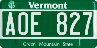 VT license plate AOE827