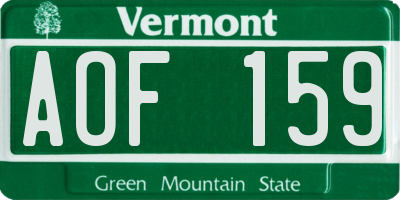 VT license plate AOF159
