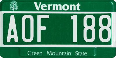 VT license plate AOF188