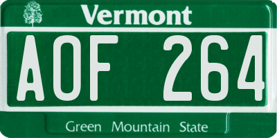 VT license plate AOF264
