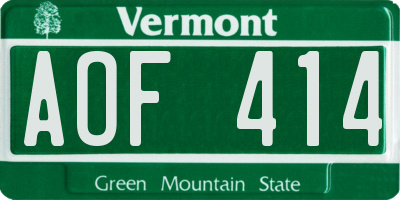 VT license plate AOF414