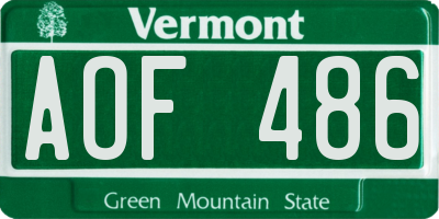 VT license plate AOF486