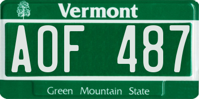 VT license plate AOF487