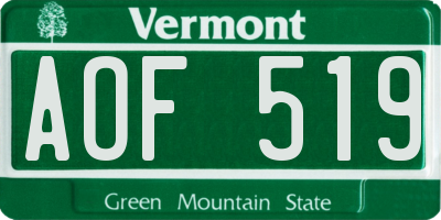 VT license plate AOF519