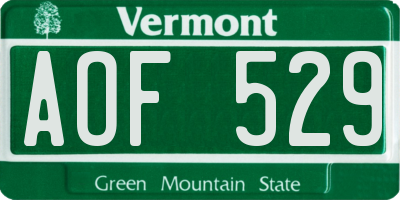 VT license plate AOF529
