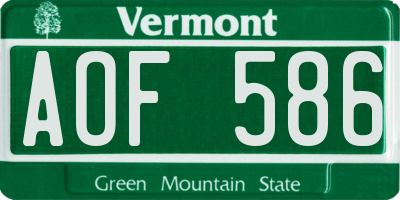 VT license plate AOF586