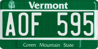 VT license plate AOF595