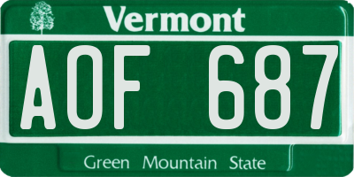 VT license plate AOF687