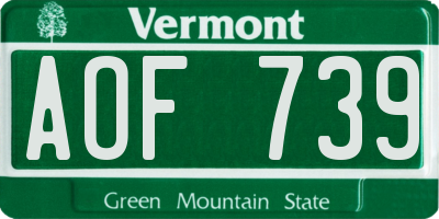 VT license plate AOF739