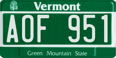 VT license plate AOF951