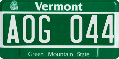 VT license plate AOG044