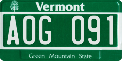 VT license plate AOG091