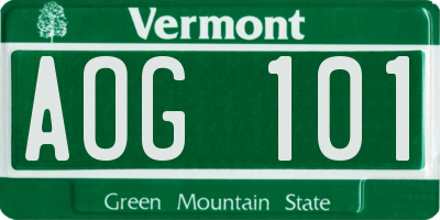 VT license plate AOG101