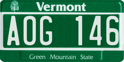 VT license plate AOG146