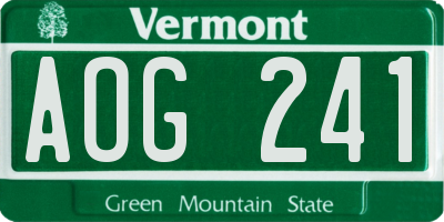 VT license plate AOG241