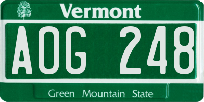 VT license plate AOG248