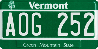 VT license plate AOG252