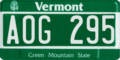 VT license plate AOG295