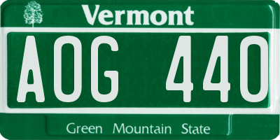 VT license plate AOG440