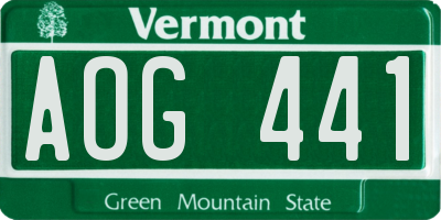 VT license plate AOG441