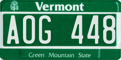 VT license plate AOG448