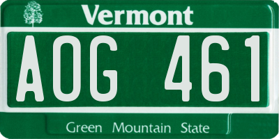 VT license plate AOG461