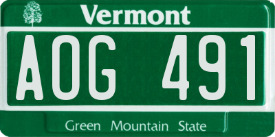 VT license plate AOG491