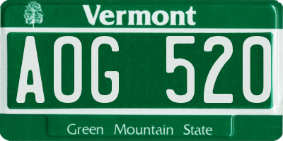 VT license plate AOG520