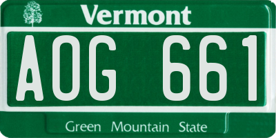 VT license plate AOG661