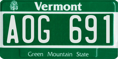 VT license plate AOG691