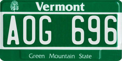 VT license plate AOG696