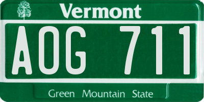 VT license plate AOG711