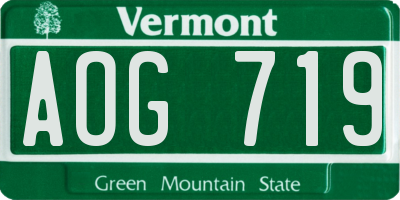 VT license plate AOG719